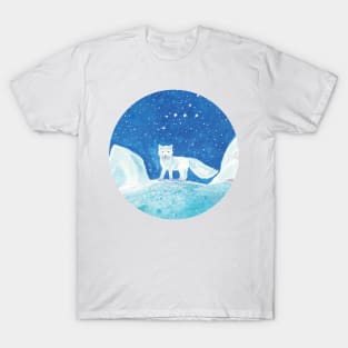 Arctic Fox in winter Illustration T-Shirt